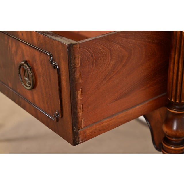 Wood Berkey & Gay Antique Georgian Flame Mahogany Bookcase or Bar Cabinet, Circa 1920s For Sale - Image 7 of 16