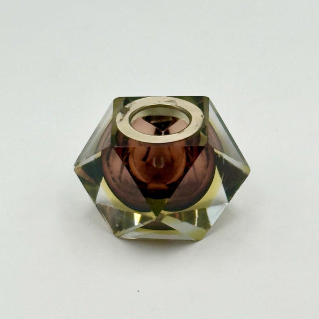 Glass Geometric Sommerso Glass Vase, 1970s For Sale - Image 7 of 13