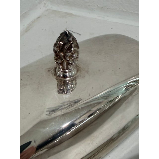 Vintage F B Rogers Silver Plate Butter Dish With Glass Insert From England For Sale - Image 4 of 5