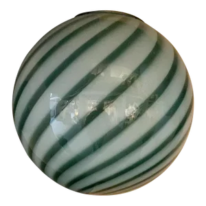 Contemporary Blue and Milky-White Sphere Pendant in Murano Glass