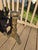 Bronze Vintage Cast Iron Andirons For Sale - Image 8 of 9