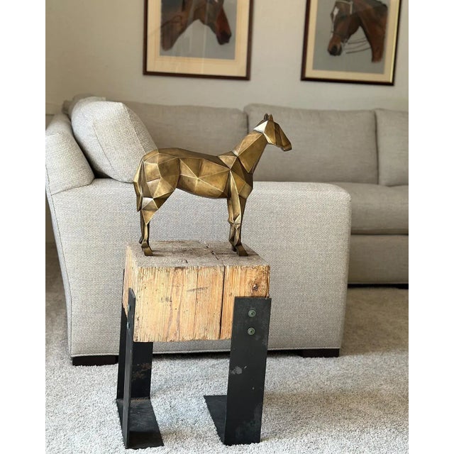 Abstract 2000s Vintage Modern Cubism Equestrian Horse Sculpture For Sale - Image 3 of 10