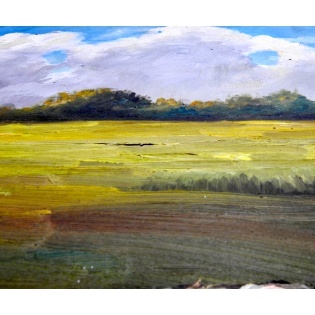 1940s Midcentury Signed Painting on Board J. Sanchez, 1949 For Sale - Image 5 of 10