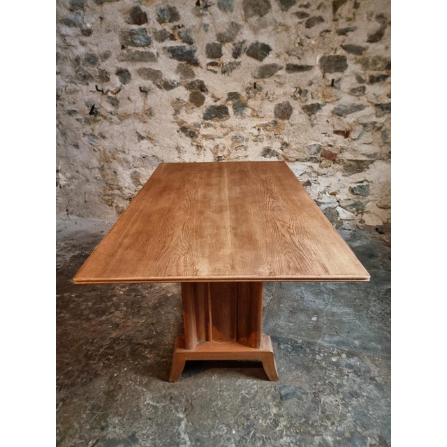 French Art Deco Oak Dining Table, 1930s For Sale - Image 4 of 14