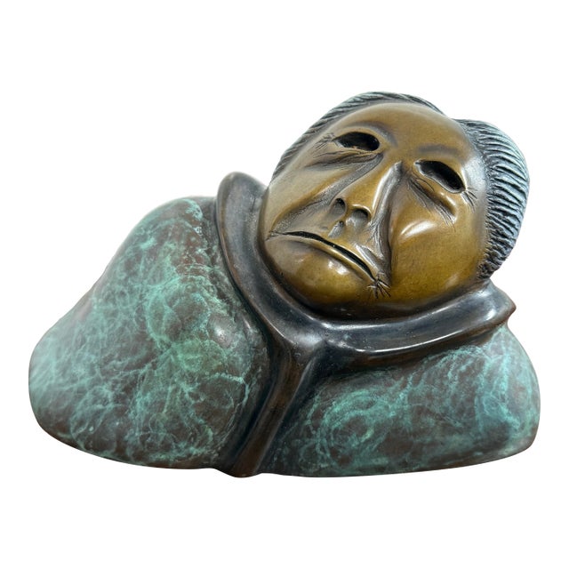 Circa 1985 Sharon Spencer Bronze Sculpture of Intuit Woman, Signed + Numbered For Sale