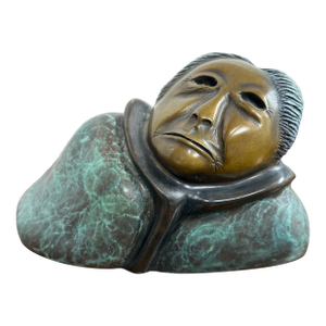 Circa 1985 Sharon Spencer Bronze Sculpture of Intuit Woman, Signed + Numbered