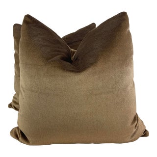 Jim Thompson "Plush Mohair" in Bronze 22" Pillows-A Pair For Sale