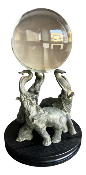 Bronze Elephants in a Circle with a Crystal Ball, 1980