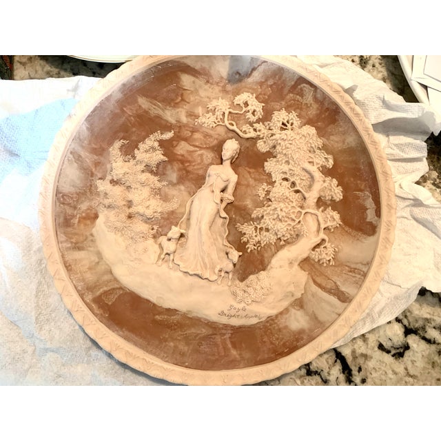 Vintage collectible 1977 sculpture plate by Gayle Appleby “ she walks in Beauty “ , plate # 28731, 3D cameo plate /10”...