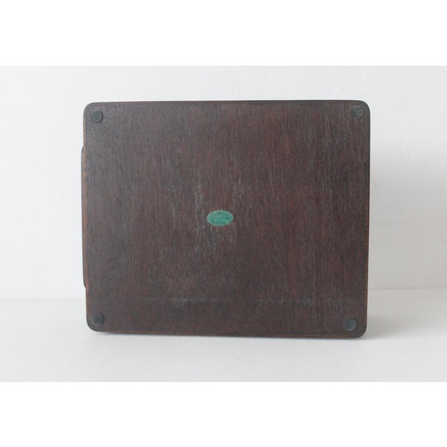 Selamat Designs San Francisco Vintage Mid-Century Modern Dark Wood Desk Organizer Paper Tray For Sale - Image 12 of 14