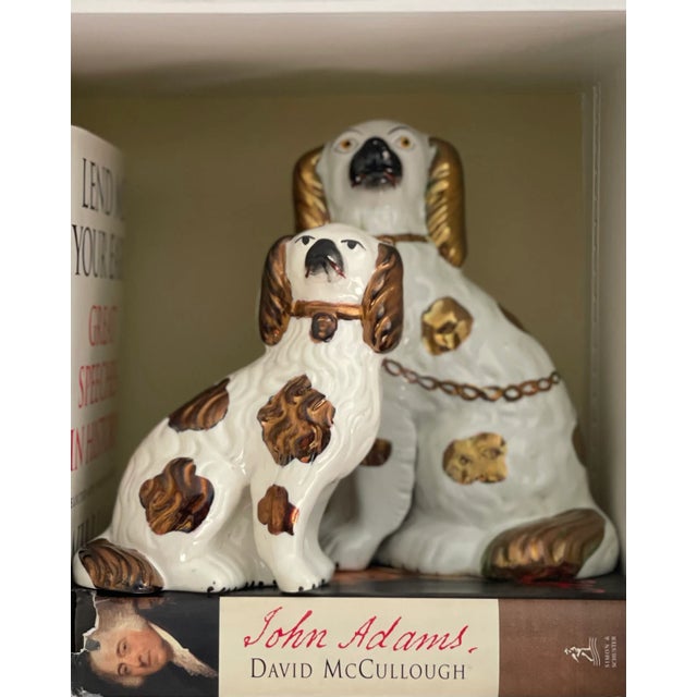 Cream Antique Staffordshire Dog Figurine, Copper Markings For Sale - Image 8 of 10