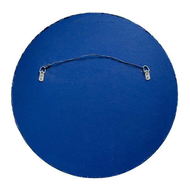 Round Mosaic Wall Mirror Inlaid With Ceramic and Glass Blue and Green Tile. 24 Inches. For Sale In San Francisco - Image 6 of 8