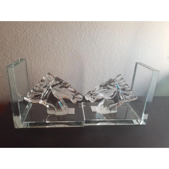 These are EXQUISITE Clear Glass Horse Head 5" Bookends Set of 2. Procured at auction BOOKENDS