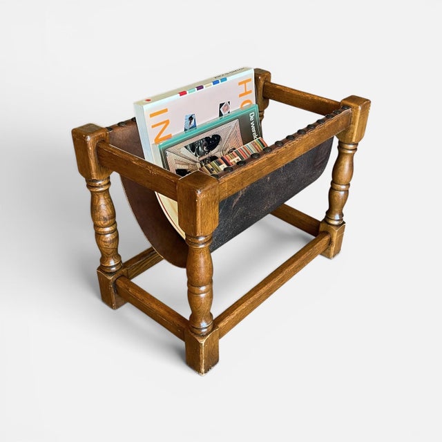 Vintage late 20th century magazine holder found in The Netherlands. Inspired by traditional craftsmanship, combines warm...