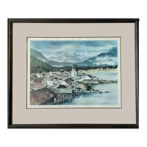 Nancy Taylor Stonington "St. Michael's Cathedral" Lithograph Print of Watercolor Painting, Framed