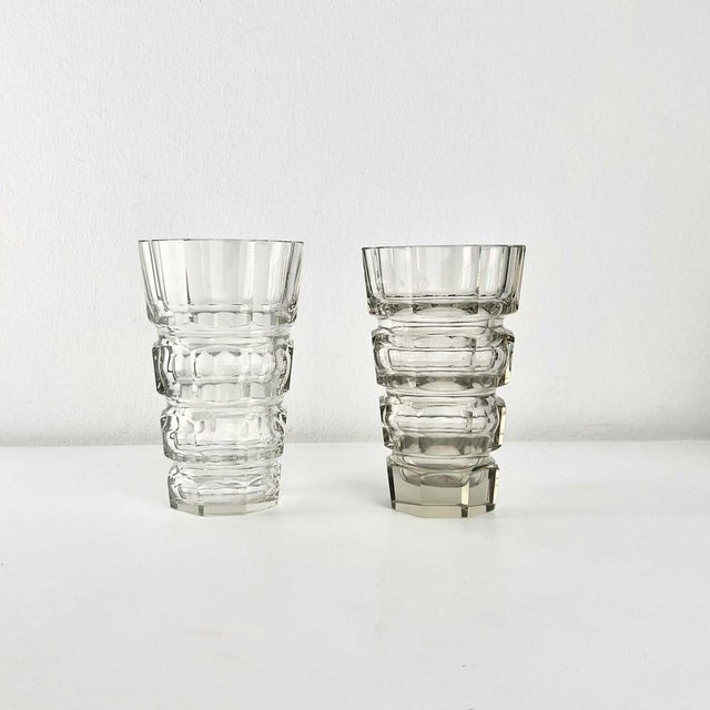 Glass Crystal Vases from Moser, Set of 2 For Sale - Image 7 of 7