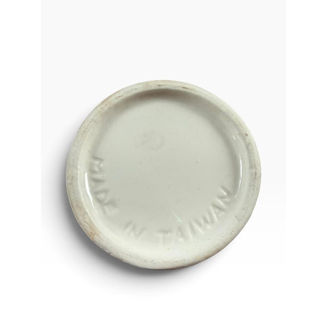 Ceramic Vintage 1986 Hoan Ceramic Condiment Set With Caddy, Rainbow Stripe, Mustard Ketchup Relish For Sale - Image 7 of 7