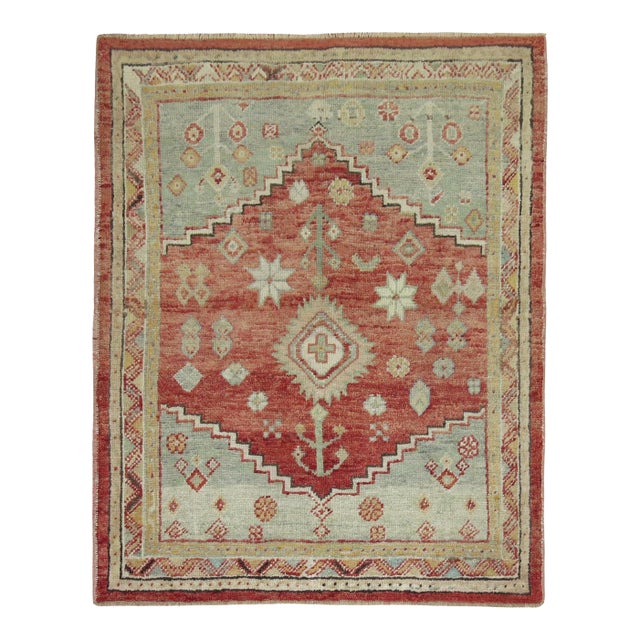 Antique Square Zabihi Collection Turkish Anatolian Rug - 3'7" x 4'5" For Sale