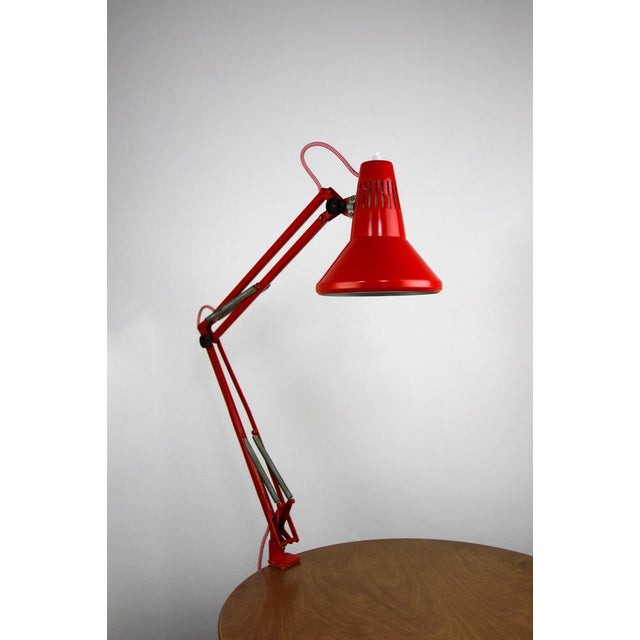 Red Adjustable Achitect Table Lamp by Tep, 1970s For Sale - Image 15 of 15