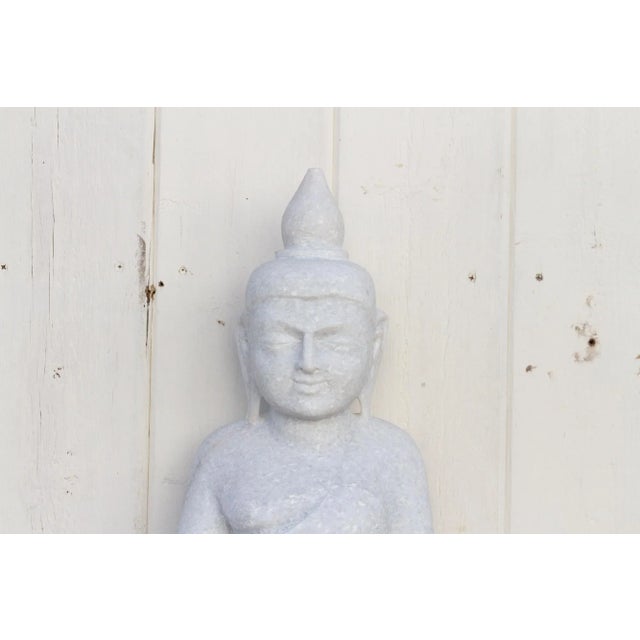 Tall White Marble Burmese Buddha For Sale - Image 4 of 10