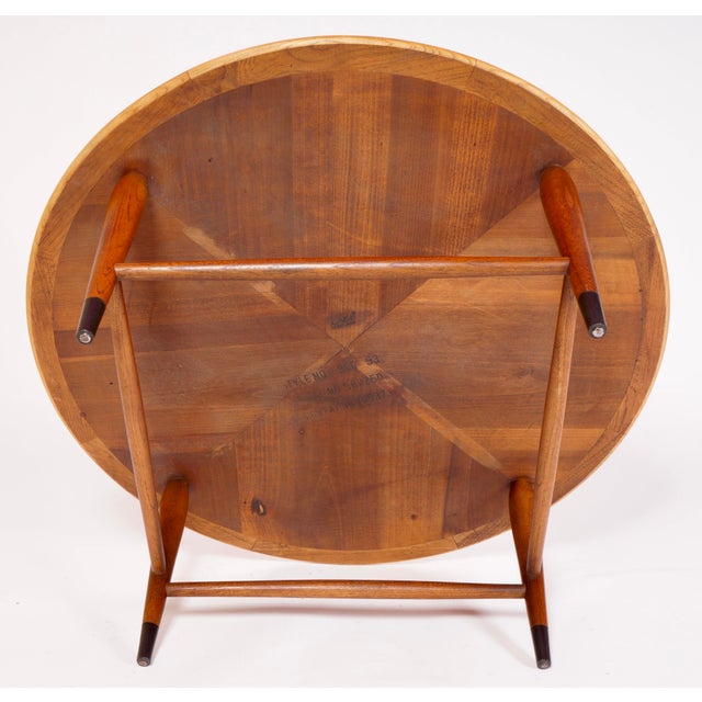 Wood 1960s Vintage Mid Century Lane Acclaim Round Dovetail Coffee Table For Sale - Image 7 of 11