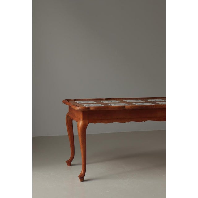 1940s Vintage Danish Oak Coffee Table with Ceramic Tiles by Frits Henningsen, 1940s For Sale - Image 5 of 16