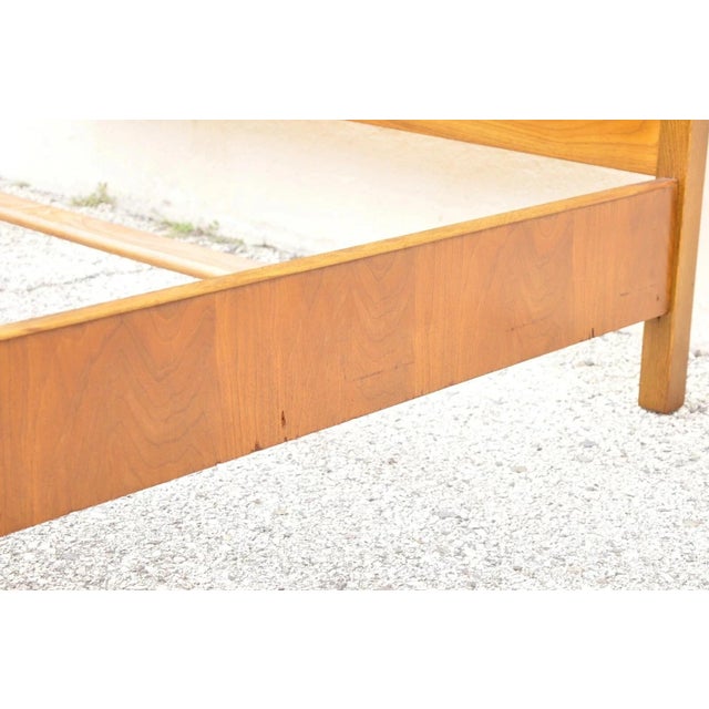 Wood Vintage Mid Century Modern Art Deco Walnut Full Size Bed Frame by Joerns Bros For Sale - Image 7 of 10