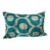 Turkish Modern Blue Velvet Silk Ikat Pillow Cover For Sale