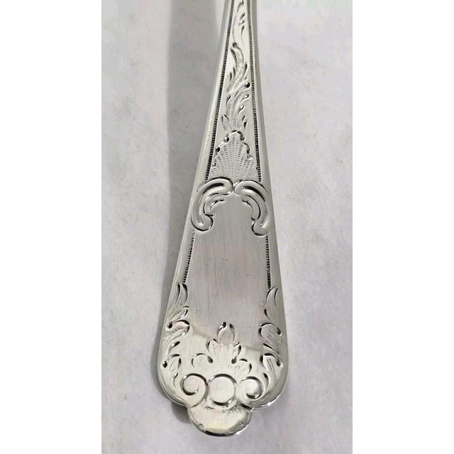 Georgian Sterling Silver Fruit Serving Spoons, London, 1737 & 1763, Set of 2 For Sale - Image 13 of 18