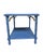 Wood 1970s Lane Altavista Wedgewood‑Blue Bamboo‑Style Table • Brass Brackets • Cane Shelf For Sale - Image 7 of 10