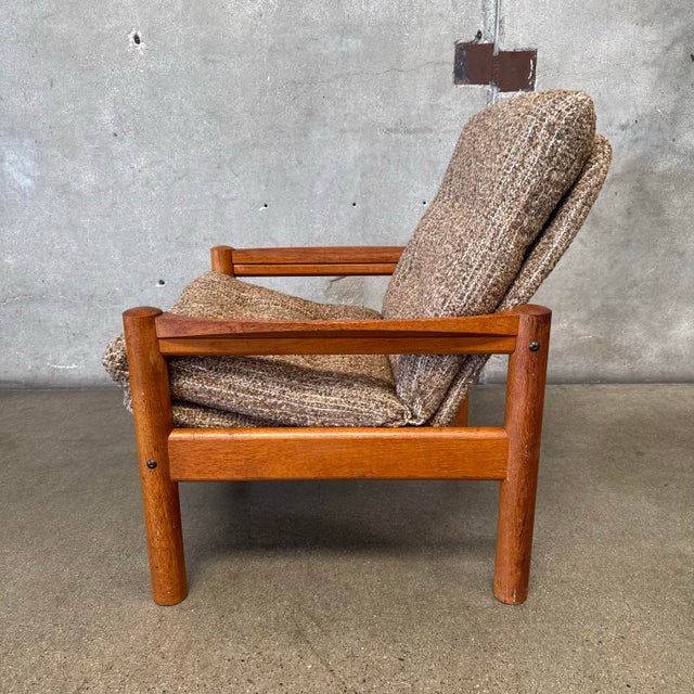 Mid 20th Century Vintage 1970's Domino Mobler High Back Tweed Lounge Chair For Sale - Image 5 of 11