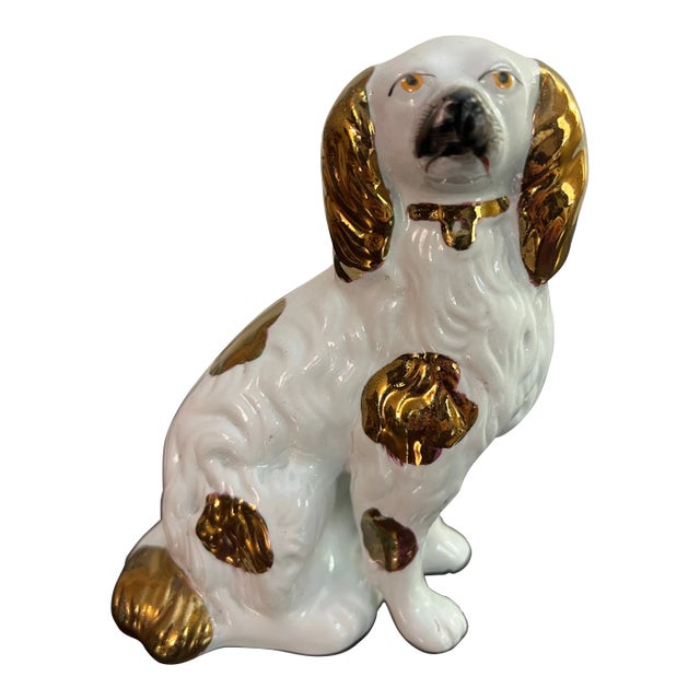 Antique Copper Lustre Decorated Staffordshire Dog, Circa 1860's For Sale