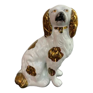 Antique Copper Lustre Decorated Staffordshire Dog, Circa 1860's
