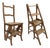 Metamorphic Wooden Folding Library Stepladder, 1890s For Sale