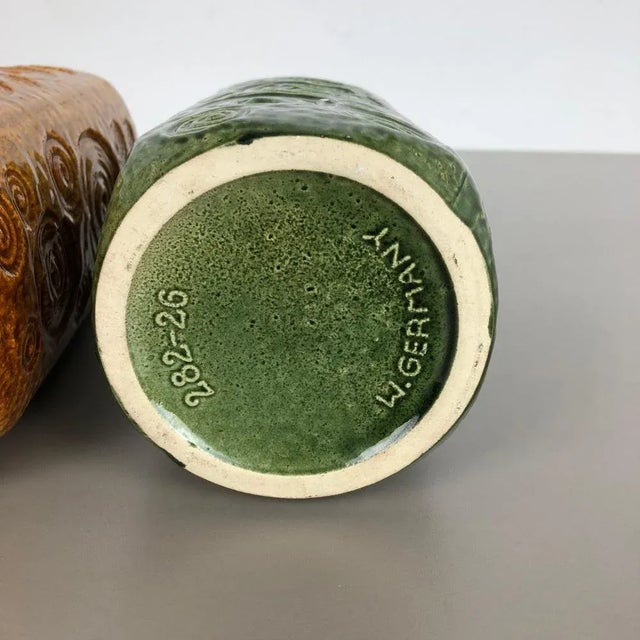 Fat Lava Pottery Jura 282-26 Vases from Scheurich, Germany, 1970s, Set of 2 For Sale - Image 10 of 15
