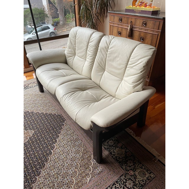 Modern Ekornes Stressless Buckingham Low Back Reclining Loveseat Pair For Sale - Image 3 of 5