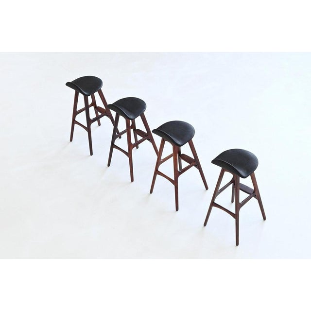 Animal Skin OD61 Bar Stools in Rosewood by Erik Buch for Oddense Mobler, Denmark, 1965, Set of 4 For Sale - Image 7 of 18