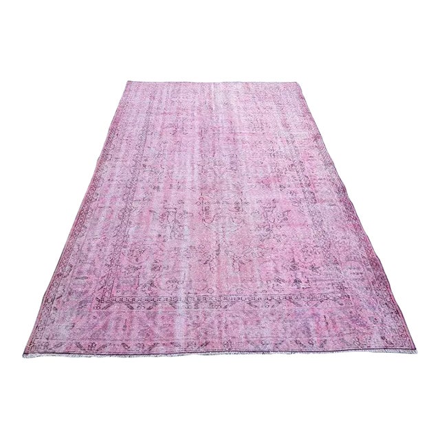 1960s 5x8 Light Pink Wool Area Carpet For Sale