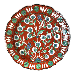 Large Vintage Hand Painted Round Greek Decorative Plate