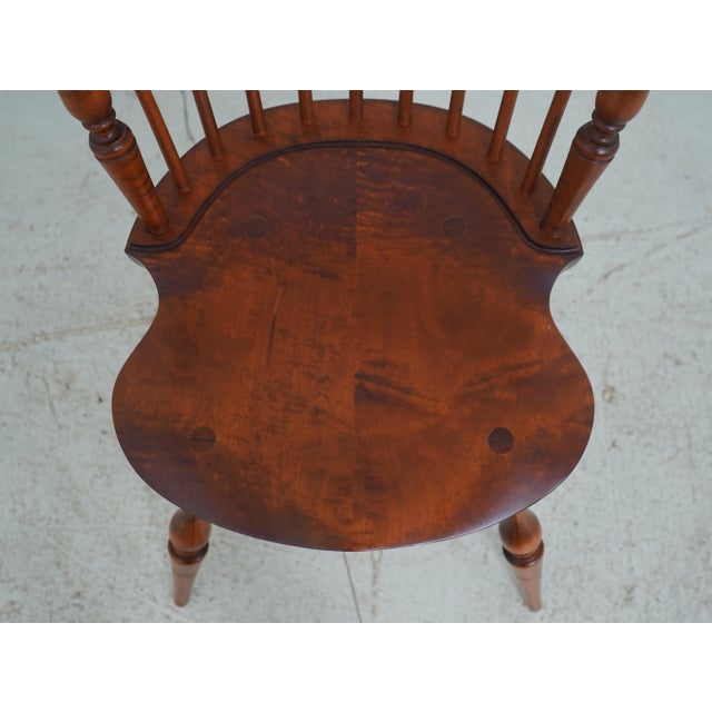 Set of 6 Tiger Maple Windsor Dining Room Chairs For Sale - Image 9 of 12
