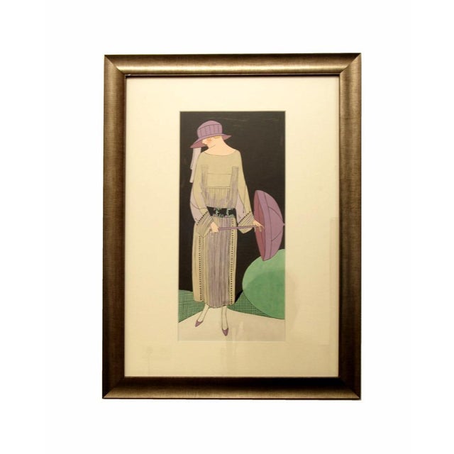 Art Deco Fashion Illustrations, Drawings, Framed, Set Of, 1920s, Pine For Sale - Image 11 of 13