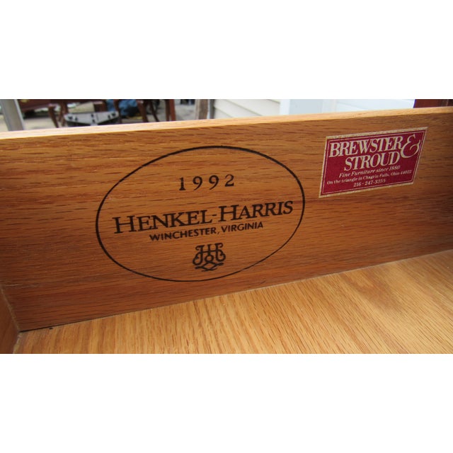 Traditional 1980s Henkel Harris Server Bar Cherry Designer Chest For Sale - Image 3 of 9