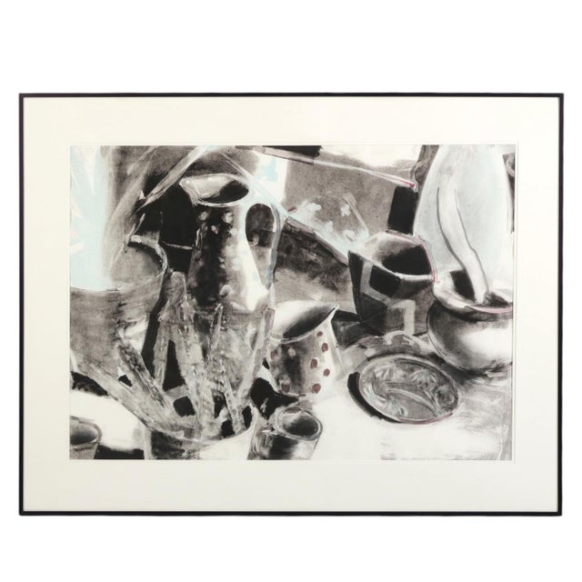 Joel Janowitz, Large Joel Janowitz Boston Modernist Monotype Monoprint Painting Piranesi Series, 1989 For Sale In Miami - Image 6 of 13