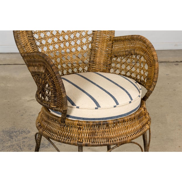 Set of Six Mid 20th Century French Riviera Rattan Armchairs, Provence For Sale - Image 17 of 18