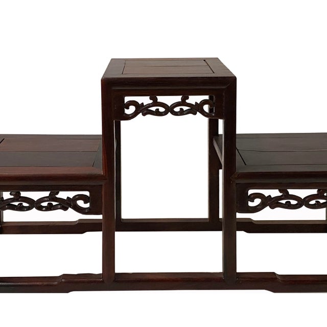 Brown Wood Step Shape Table Top Curio Display Easel Stand For Sale In San Francisco - Image 6 of 7