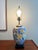 Palm Beach Regency Style Ceramic Floral Tulip Table Lamp Blue & White Jar Motif For Sale - Image 9 of 12