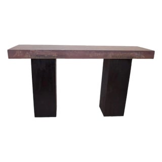 Andrianna Shamaris Resin Console Top with Espresso Stained Wood Base For Sale