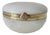 C.1970's Vintage Italian Alabaster Marble & Brass Round Lidded Keepsake Box For Sale