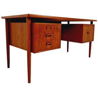 Danish Teak Desk by Ib Kofod Larsen, 1960s For Sale