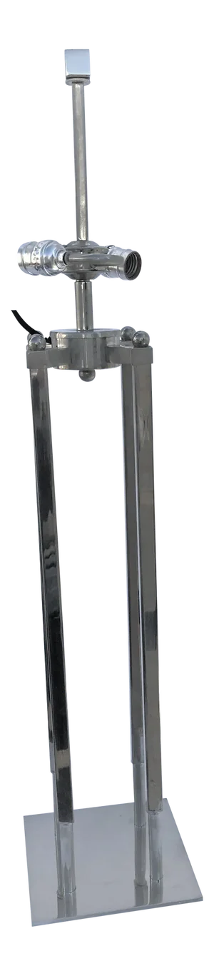 Art Deco Design Table Lamps - a Pair Hi-Pol Nickel ,Double Sockets